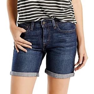 Levi’s Mid Length Midi Cuffed Shorts Dark Wash Women’s W27